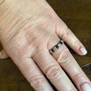 Women’s sapphire diamond look eternity band